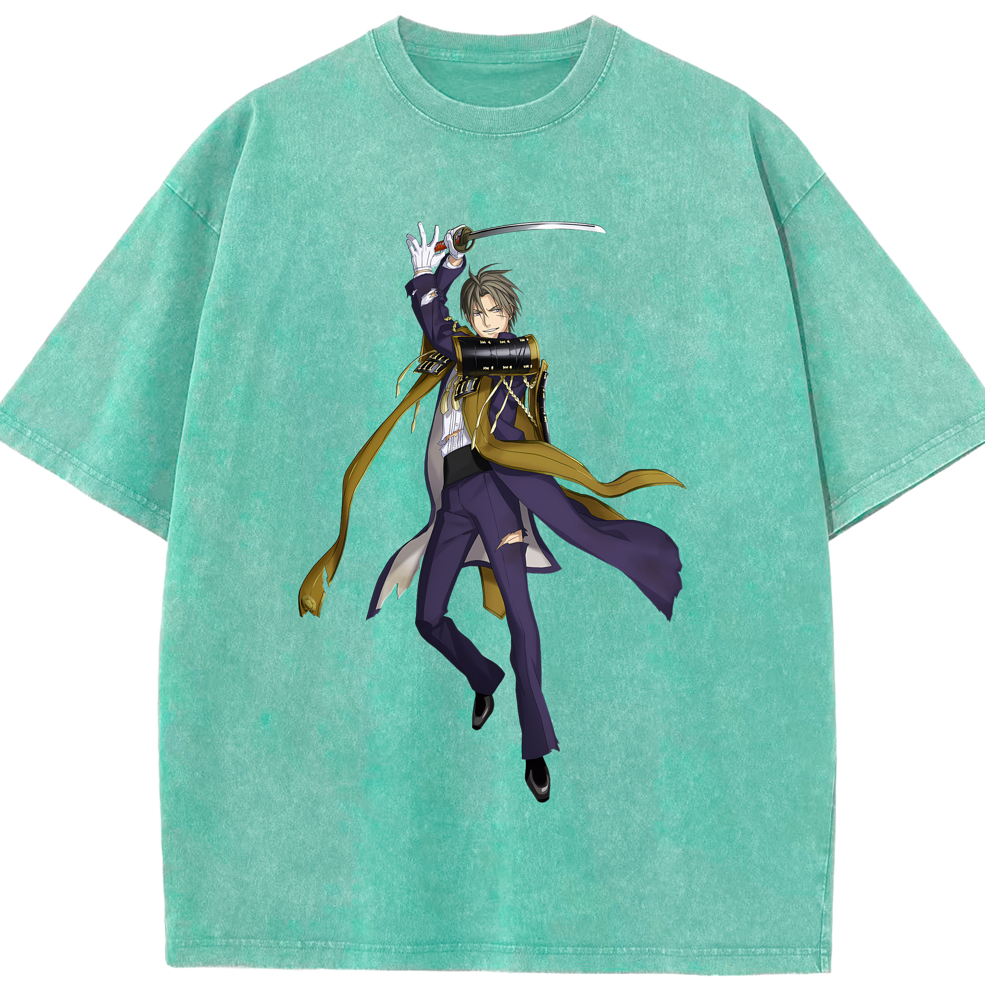 （画像用） 刀剣乱舞 Touken Ranbu 綿100% ヴィンテージ風 半袖Tシャツ（フロントプリント）